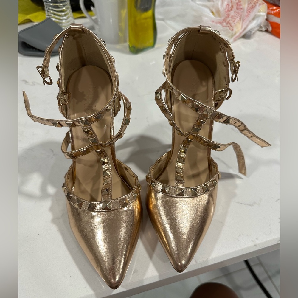 Rose gold women’s heels